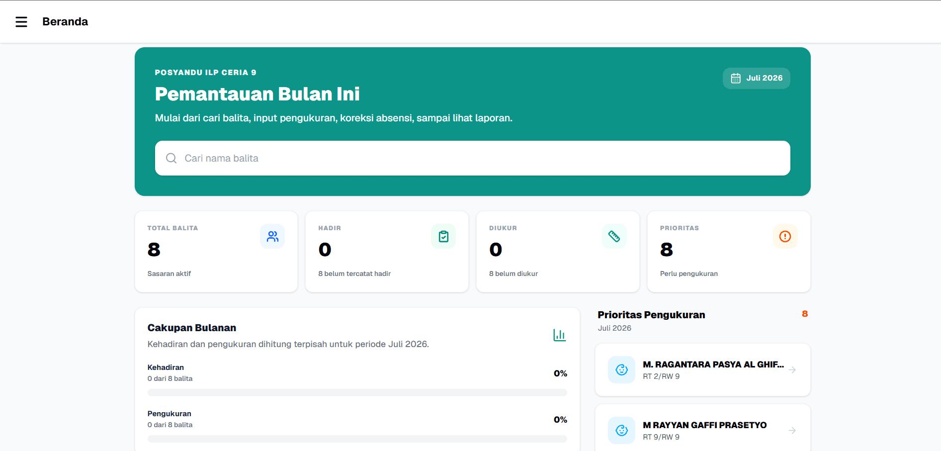 Posyandu Information System project screenshot